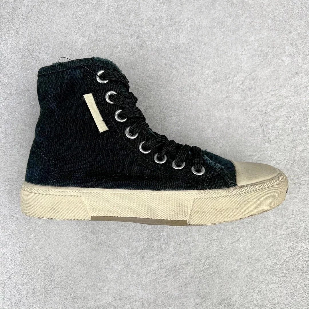Unbranded Sneakers Distressed Denim Lace-Up — Black and white, high-top
