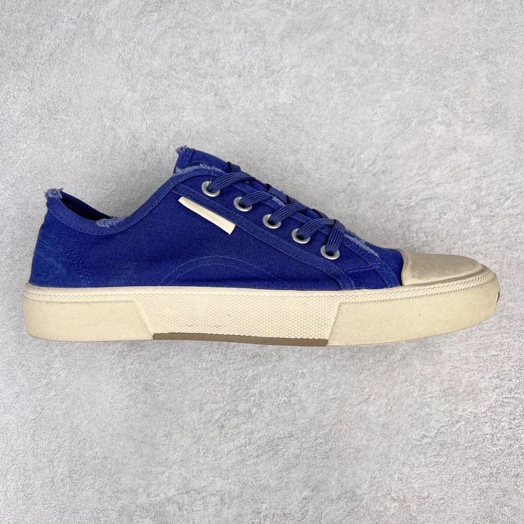 Unbranded Sneakers Distressed Denim Lace-Up — blue low side