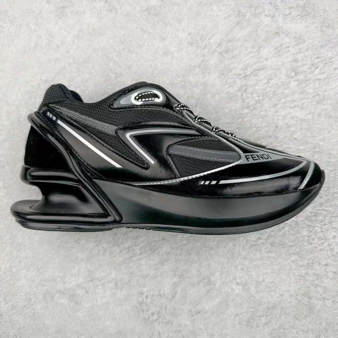 Fendi Sneakers Low-Top Mesh with Sculptural Heel Cage — Black