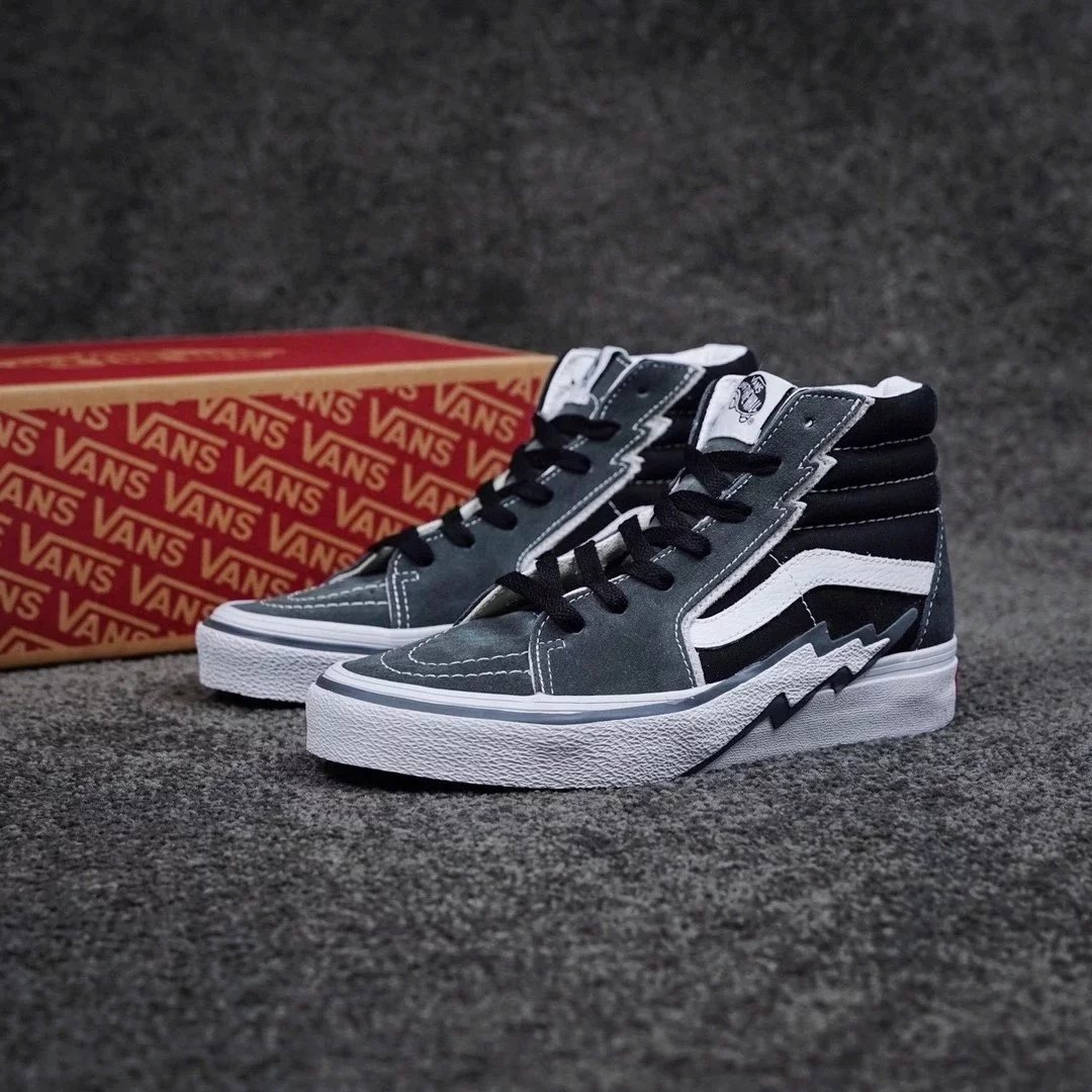 Vans Sneakers SK8-Hi deconstructed lightning-stitch high-top — Black and white lightning