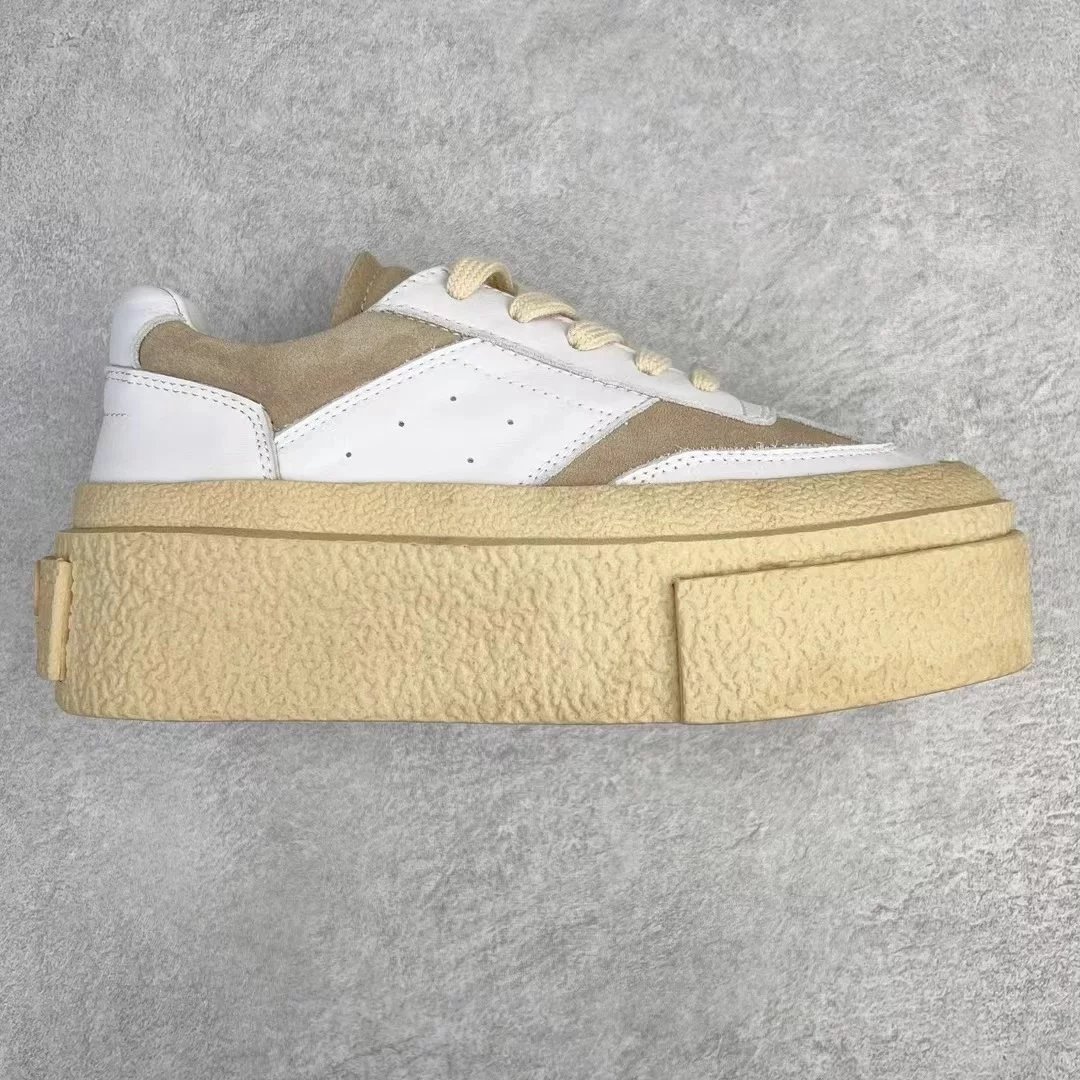 Unbranded Sneakers Low-Top Platform with Textured Oversized Sole — white