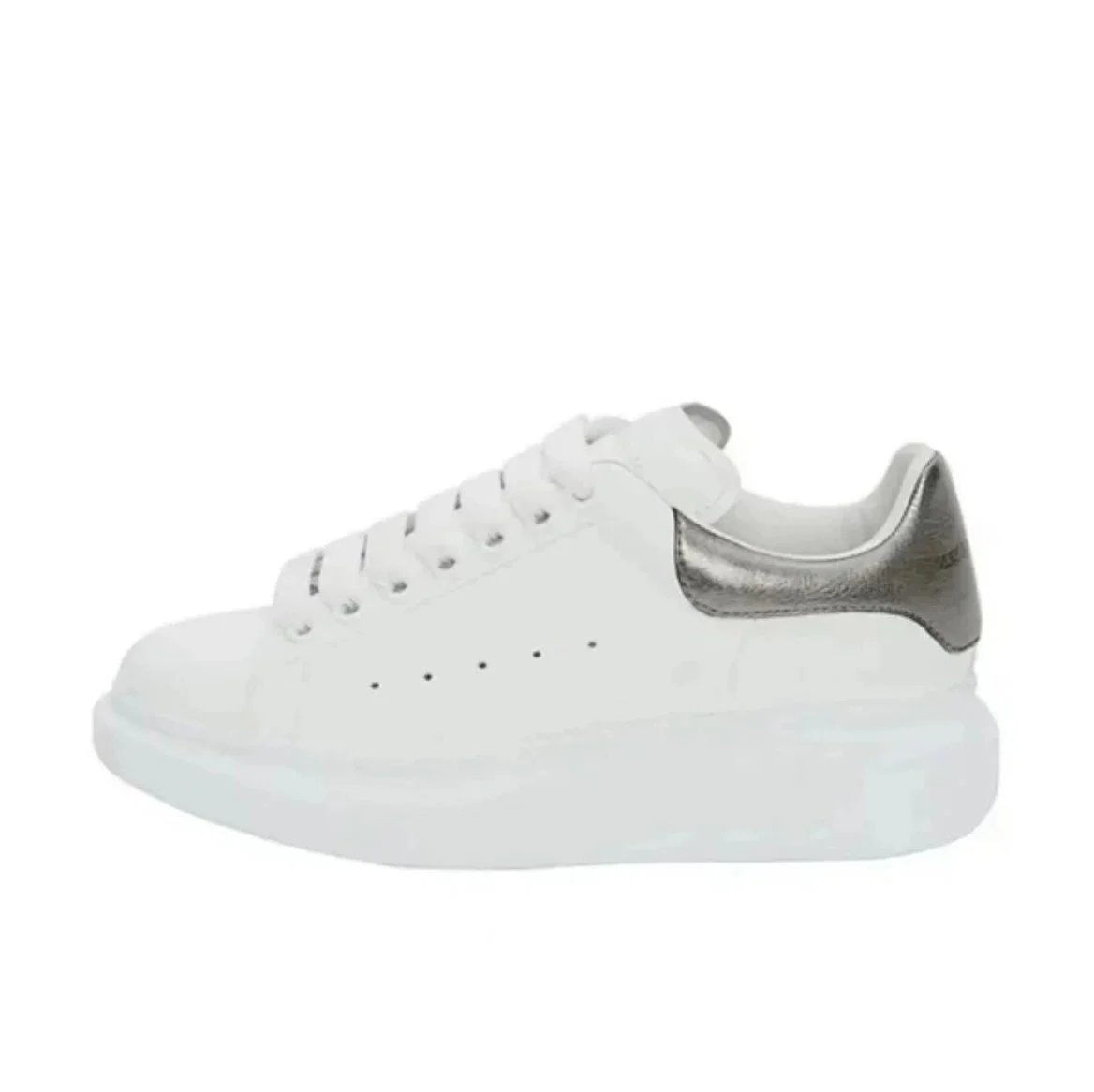 Unbranded Sneakers Chunky platform lace-up — White silver tail 553770 WHFBU 9042