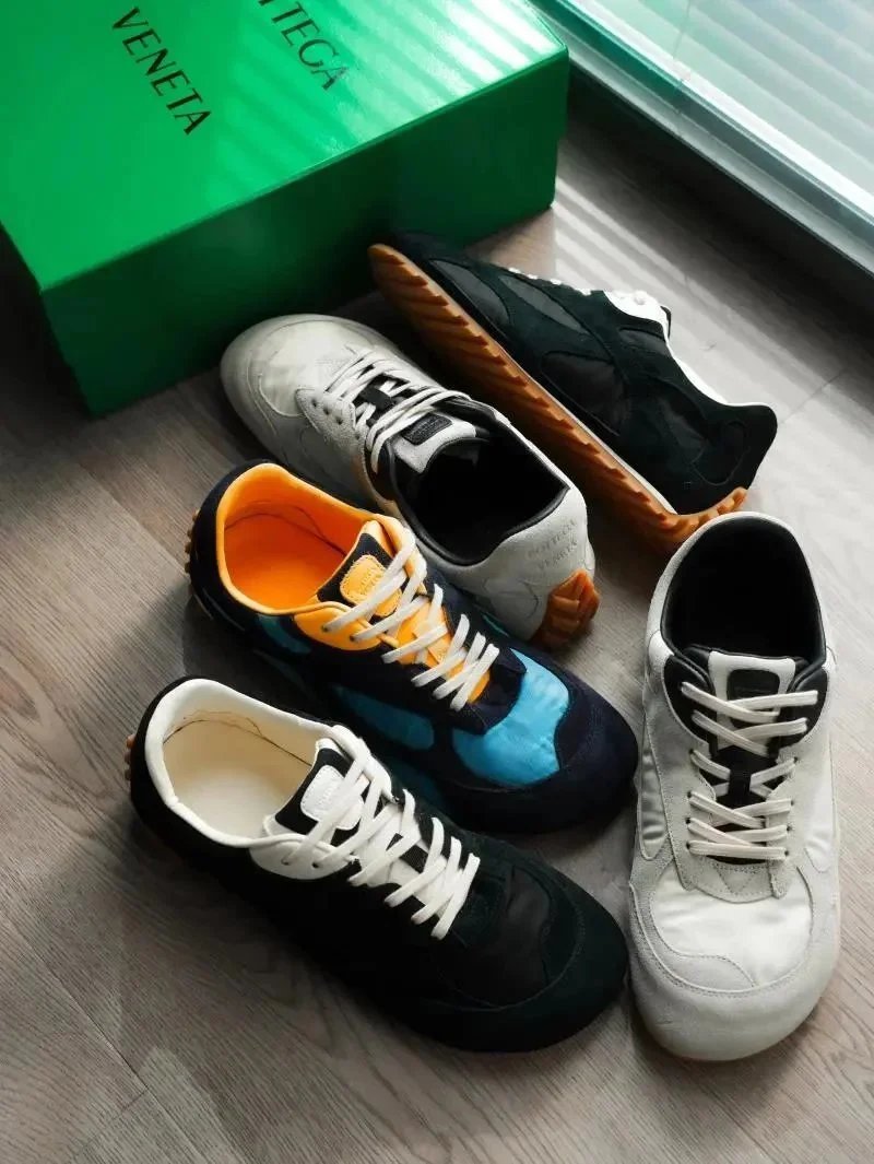 Bottega Veneta Sneakers Lace-up low-top with paneled uppers and gum lug soles product image