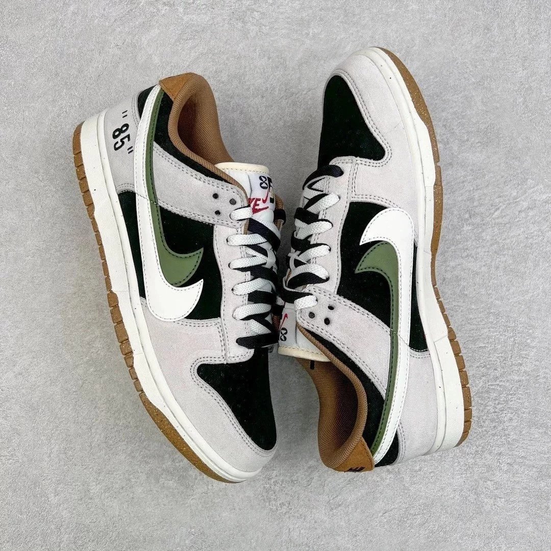 Nike Sneakers Dunk Low SE 85 Double Hook Deconstruction — Black and green