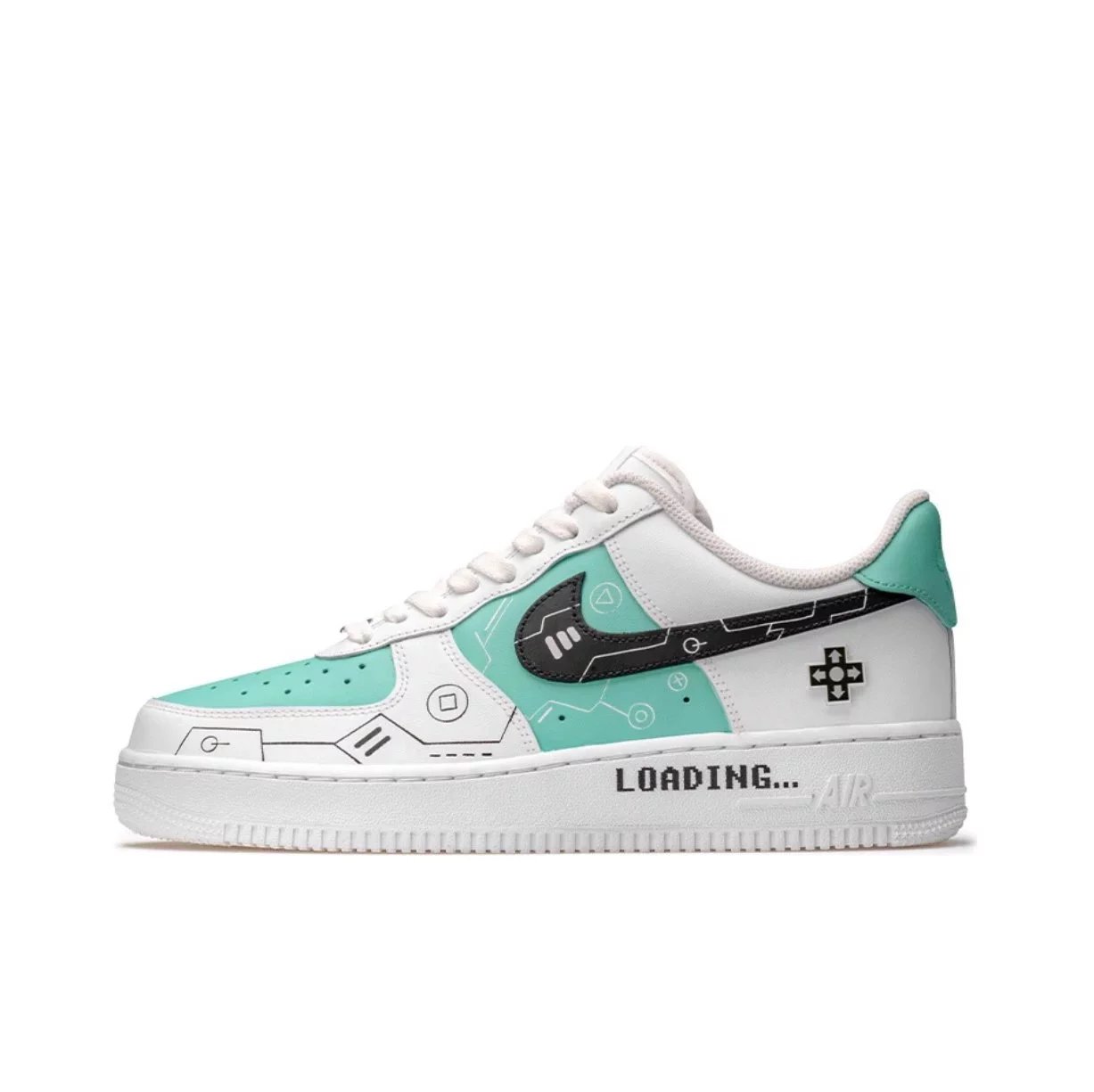 Nike Sneakers Air Force 1 low-top with graphic Swoosh designs — Green and white