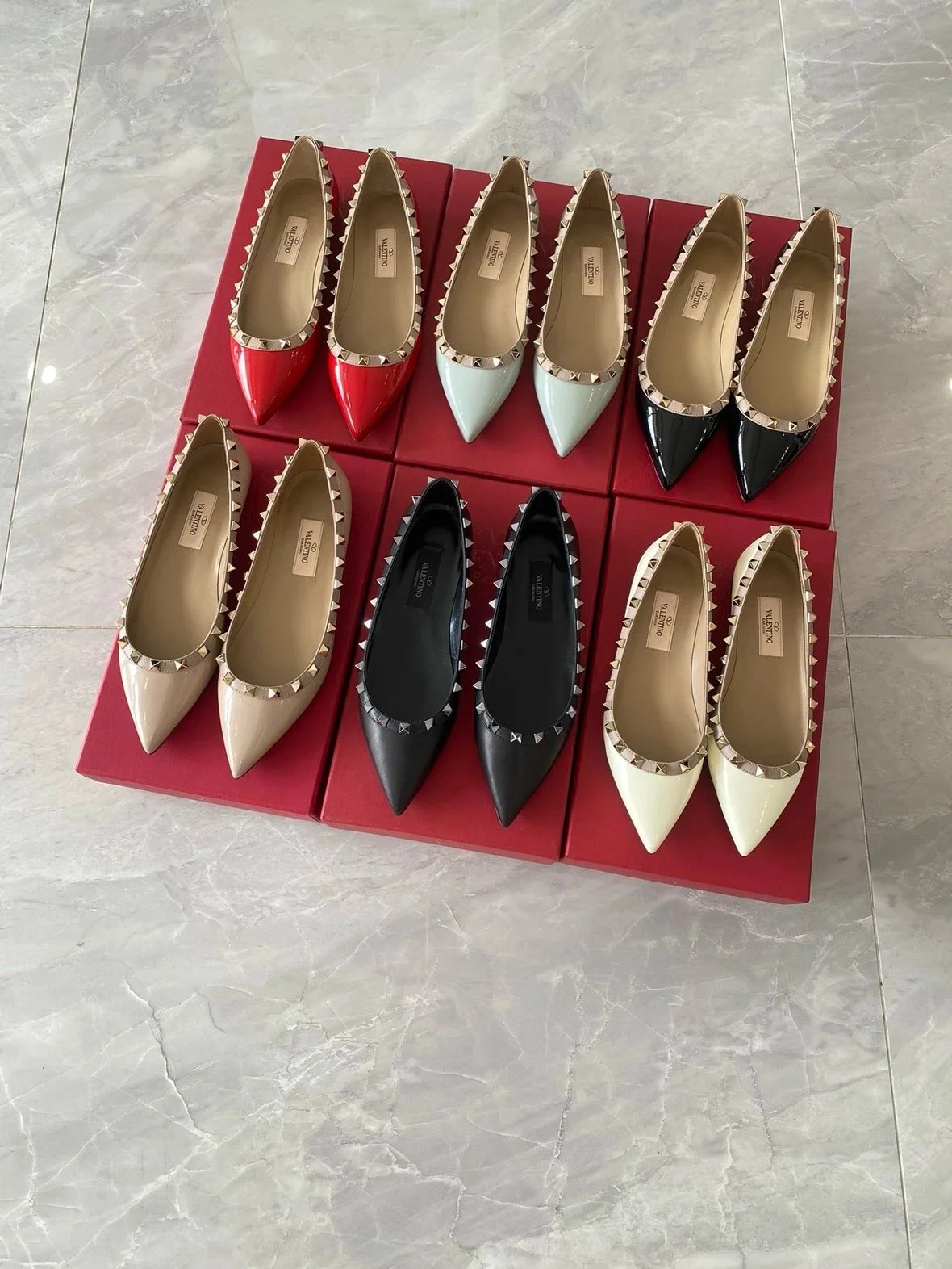Valentino Garavani Casual Shoes Pointed-Toe Studded Ballet Flats image 3