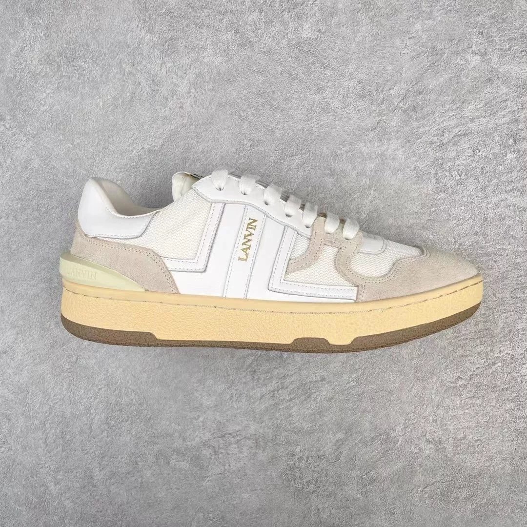 Lanvin Sneakers High-top lace-up with contrast side panels — White low-top