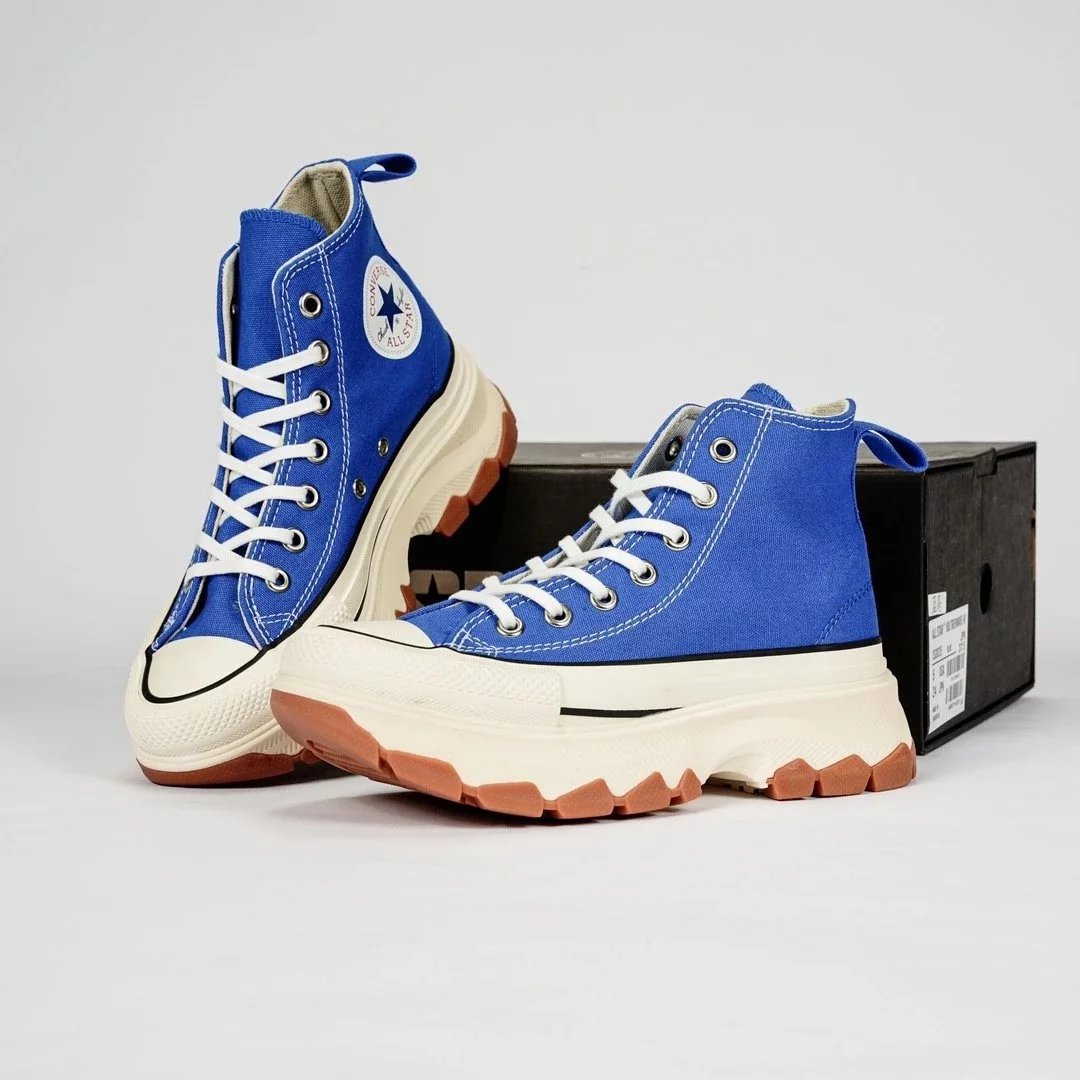Converse Sneakers All Star 100 Trekwave H platform canvas — blue and white high-top