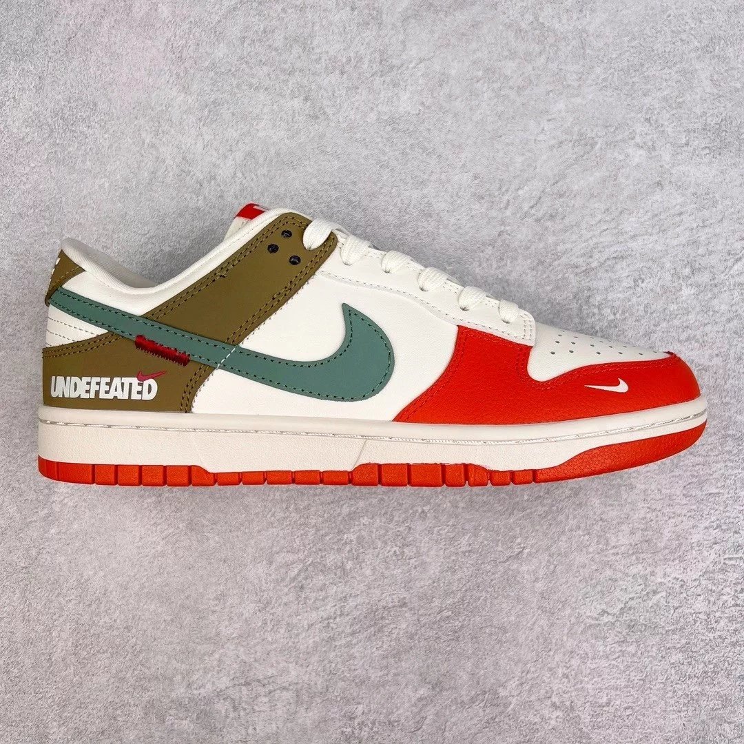 Nike Sneakers Dunk Low custom low-top — White, green, red