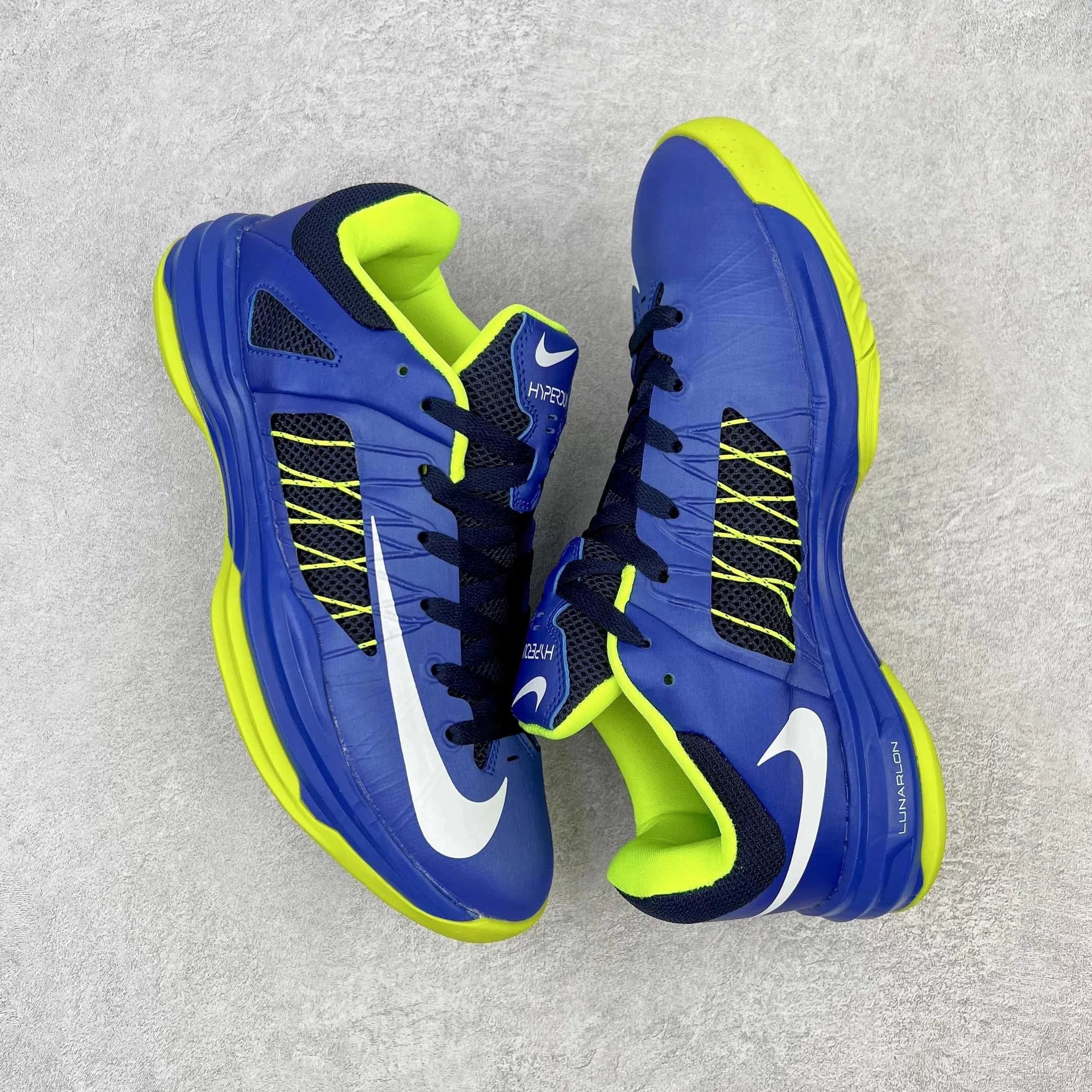 Nike Sneakers Lunar Hyperdunk 2012 basketball shoes — black blue fluorescent green