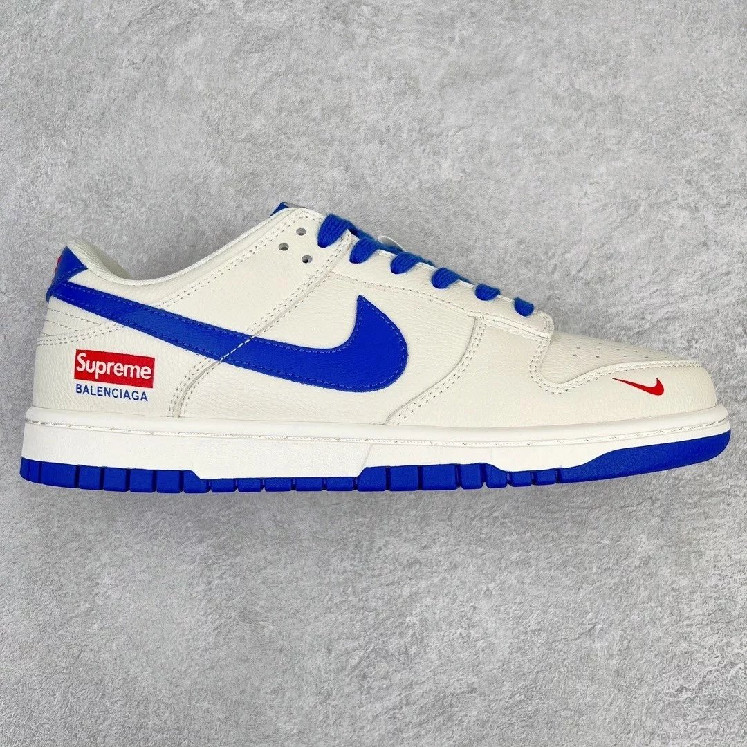 Nike Sneakers Dunk Low custom low-top — White, blue, and red