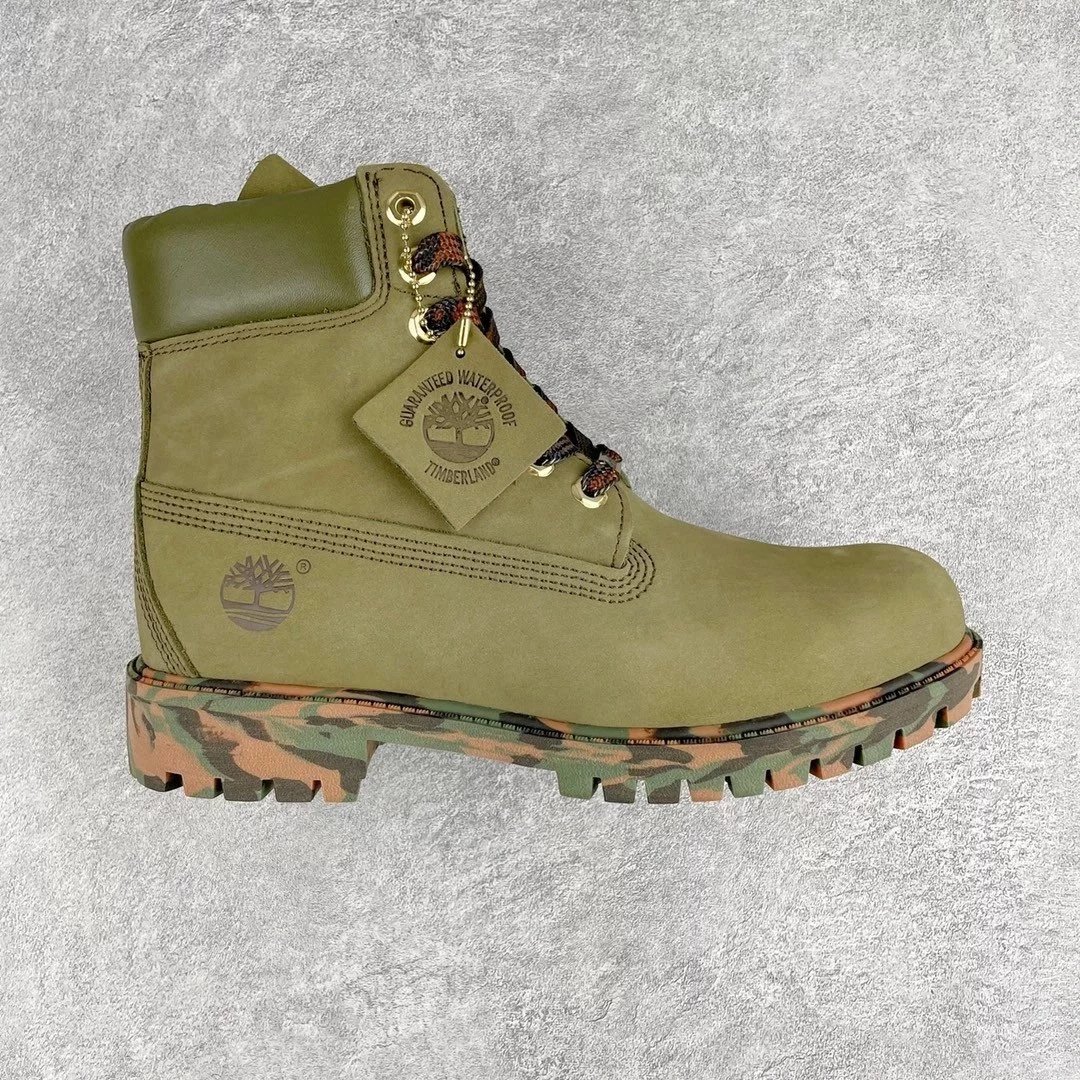 Timberland Boots Lace-Up Ankle with Lug Soles — Army green camouflage