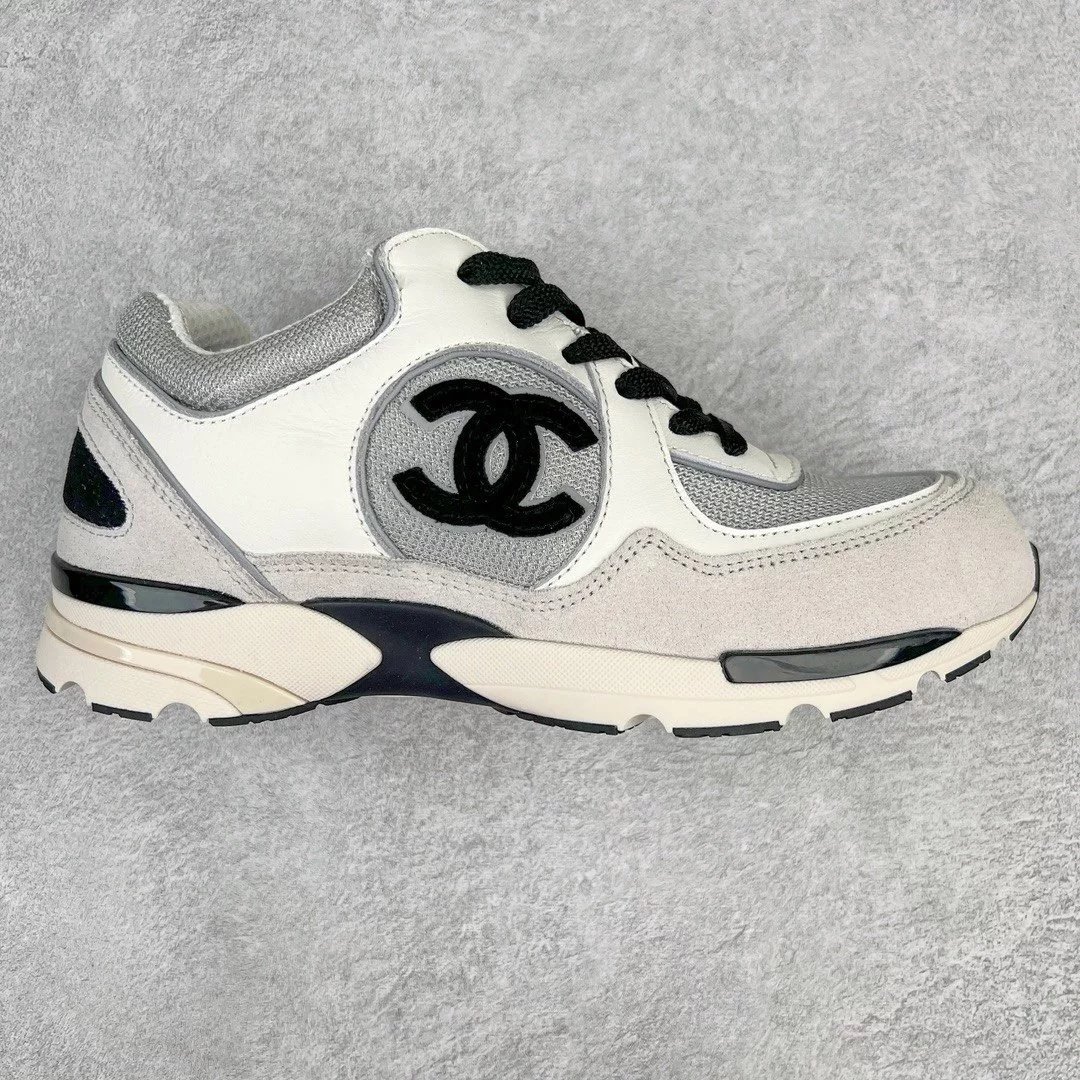 Chanel Sneakers Low-Top Knit Chunky with Interlocking CC Logo — gray