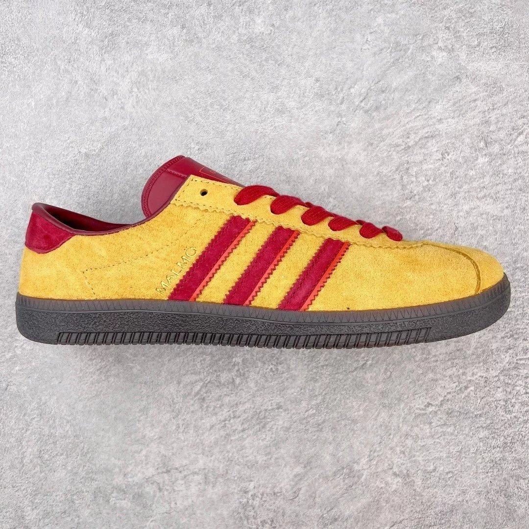 Adidas Sneakers Bermuda three-stripe low-top — Red and yellow