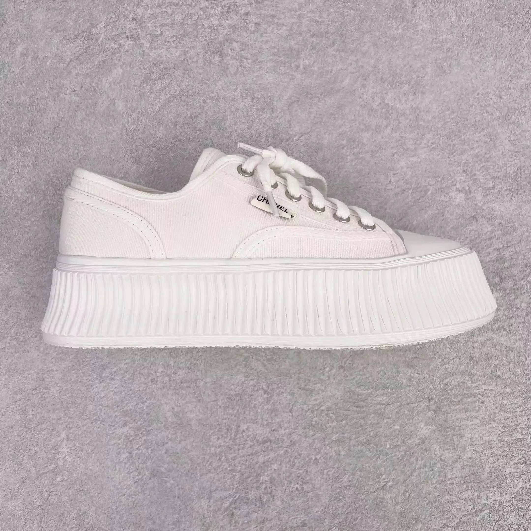Chanel Sneakers Platform Tweed — Pink