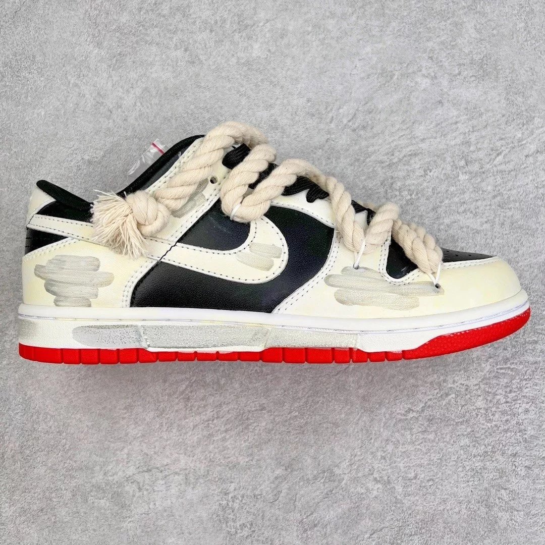 Nike Sneakers SB Dunk Low Deconstruction — Black, white, and red