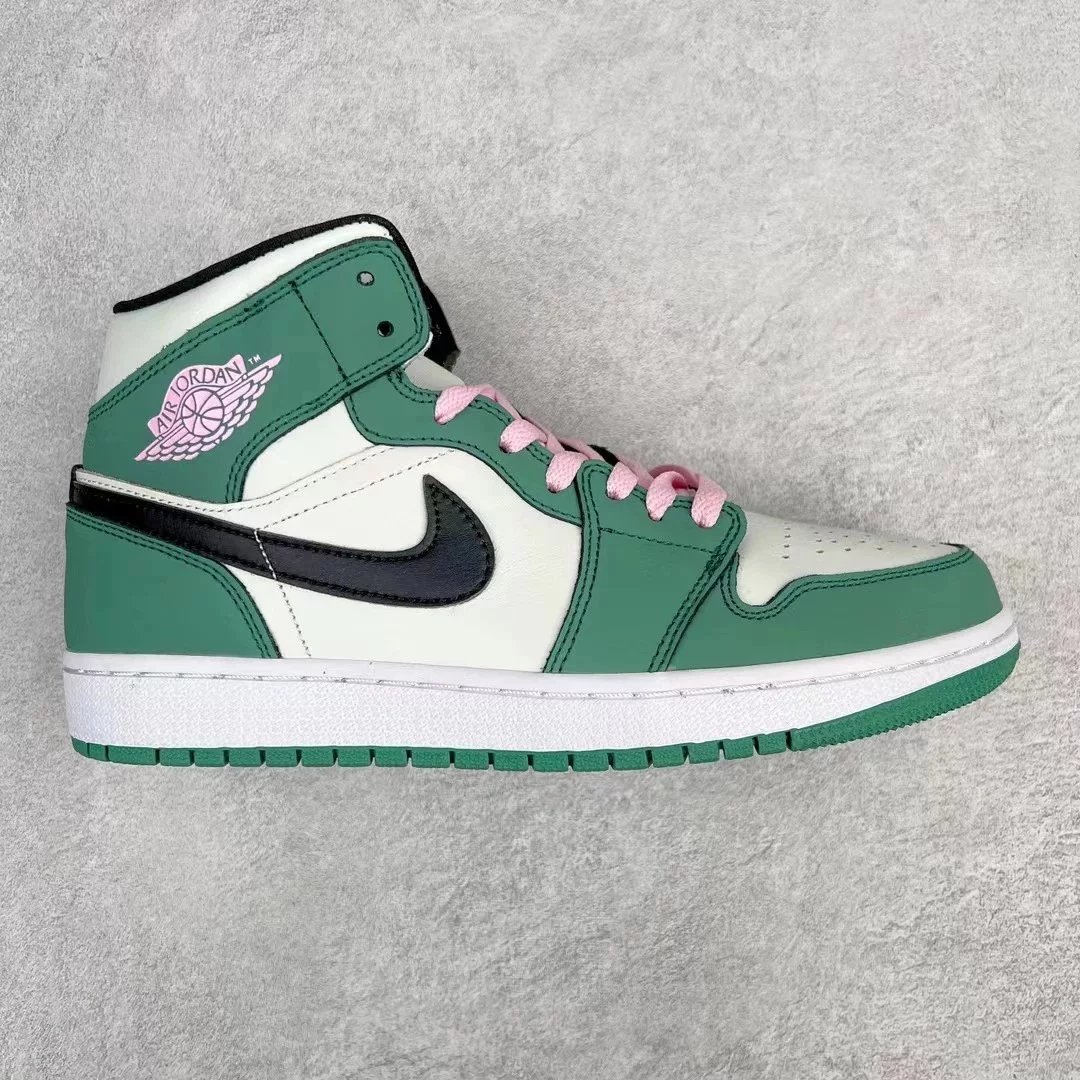 Jordan Sneakers Air 1 Mid — White and green