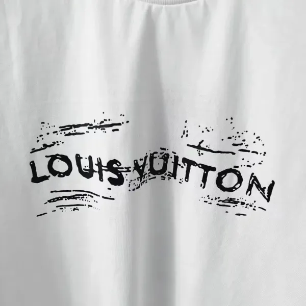 Louis Vuitton Distressed Logo Black T-Shirt - 4