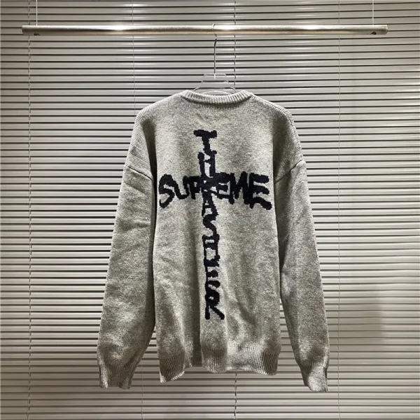 Design Oversized Crewneck Knit Sweater in Charcoal Gray - 10