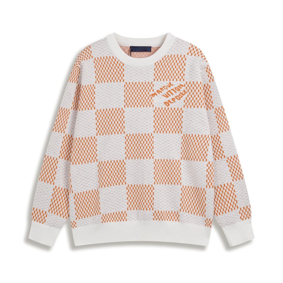 A14 Orange (checkerboard round neck sweater)