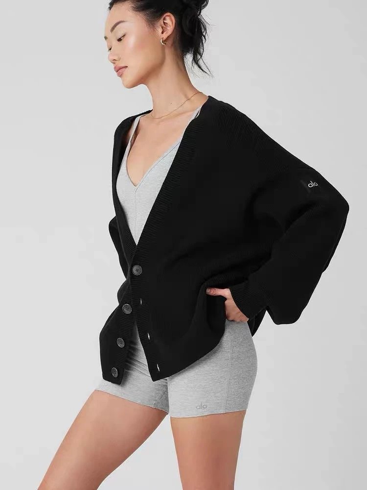 Alo Yoga Essential V-Neck Cardigan Black - 16