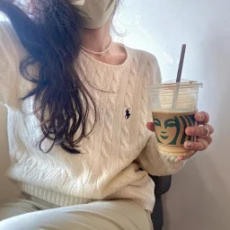 thumbnail for Original foreign trade scannable cotton thread ralph pony embroidery classic twist round neck knitted long sleeve top