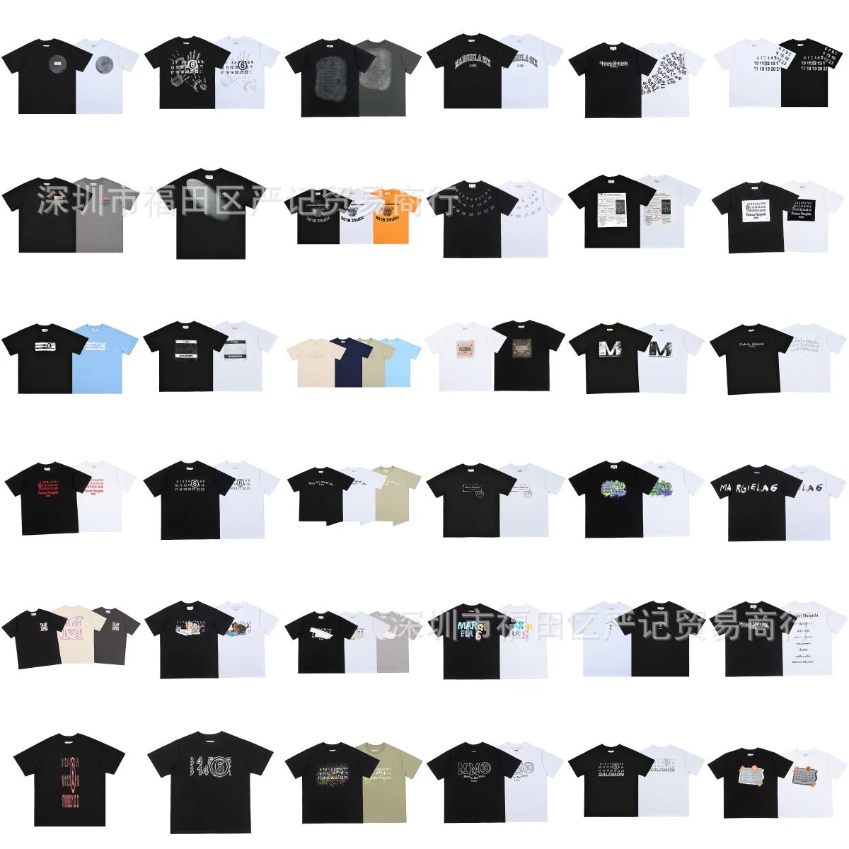 MM6 Digital-Print MM6 Pure-Cotton High-Quality Men's and Women's Short-Sleeve T-Shirt