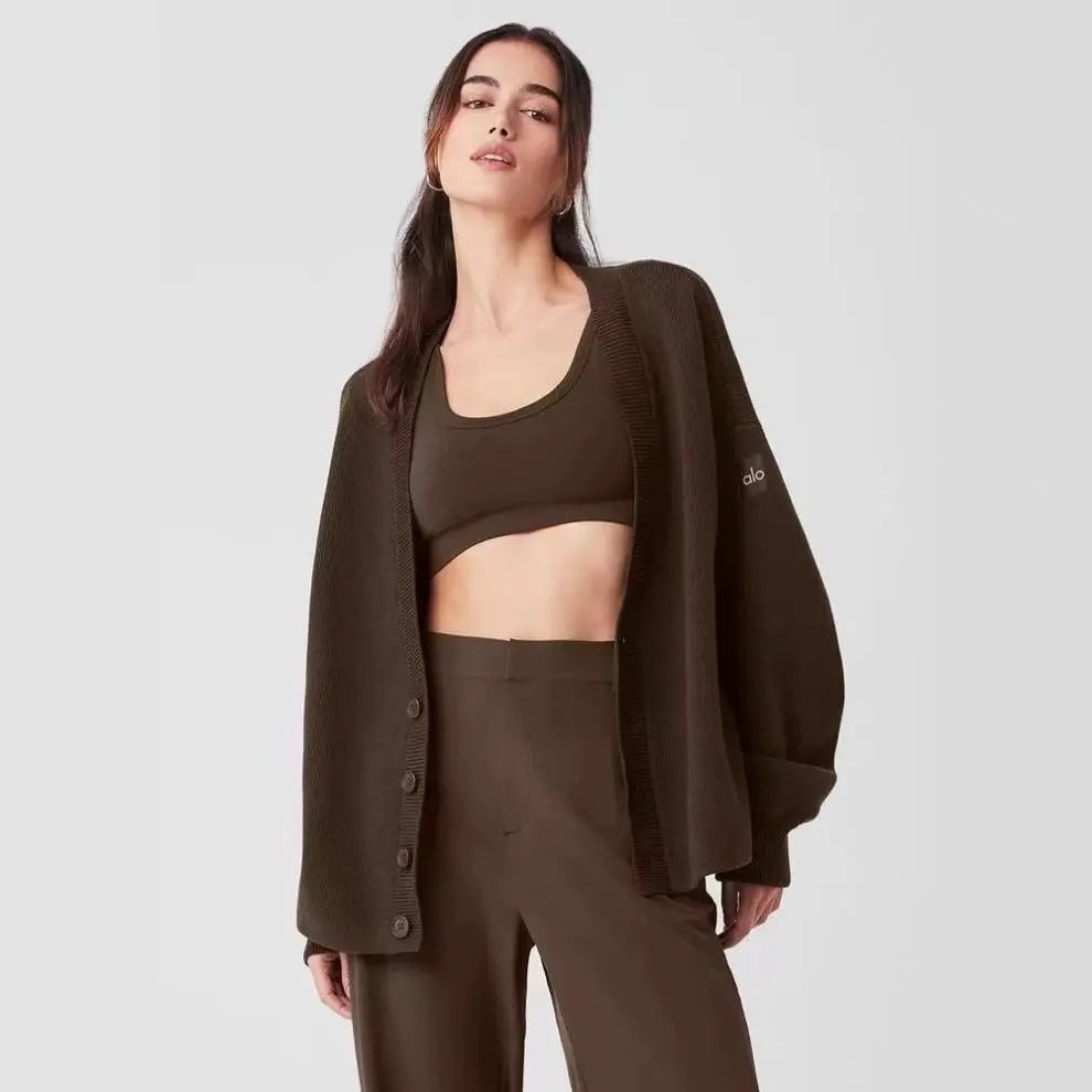 Alo Yoga Essential V-Neck Cardigan Black - 14