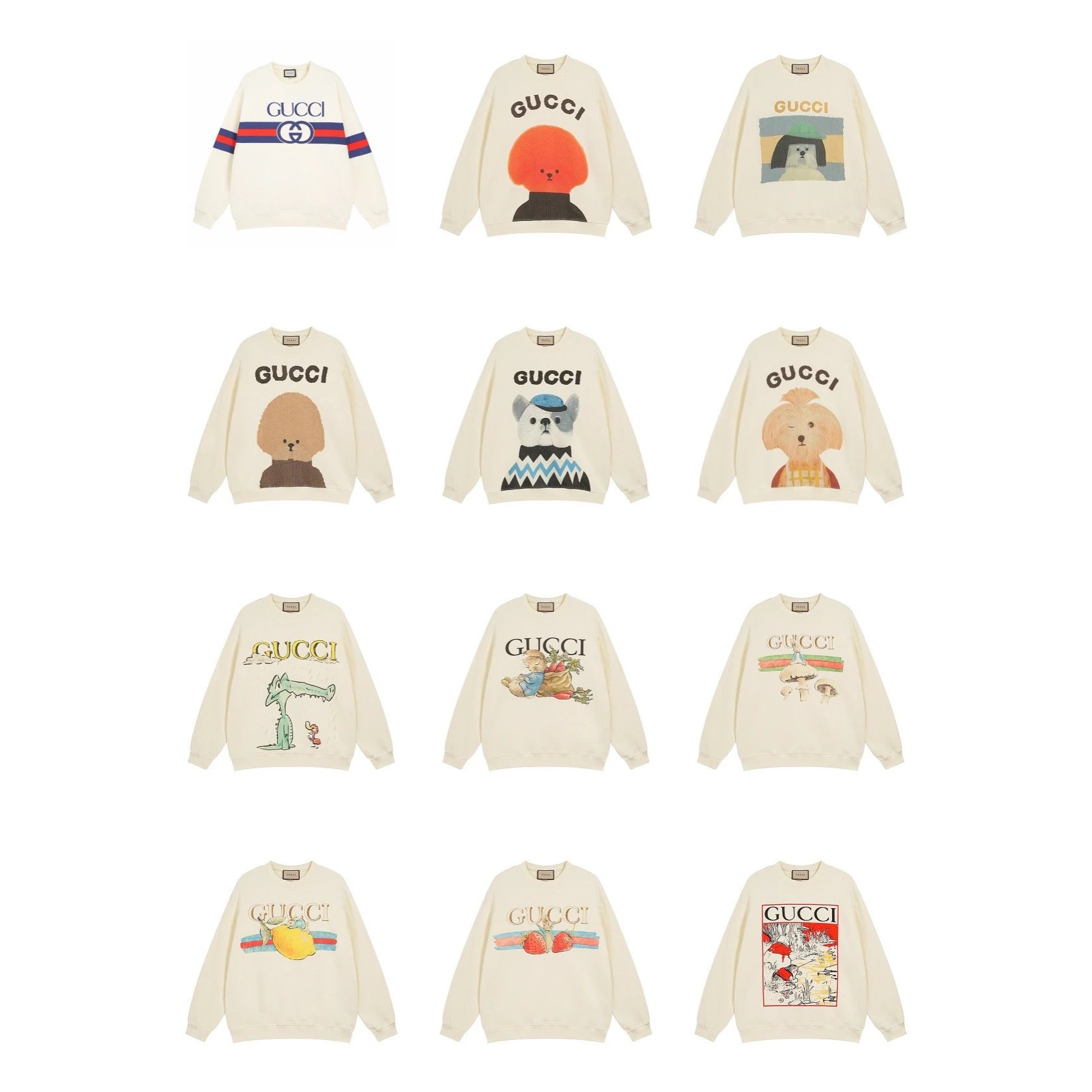 Cartoon Dog Print Couple Hoodie