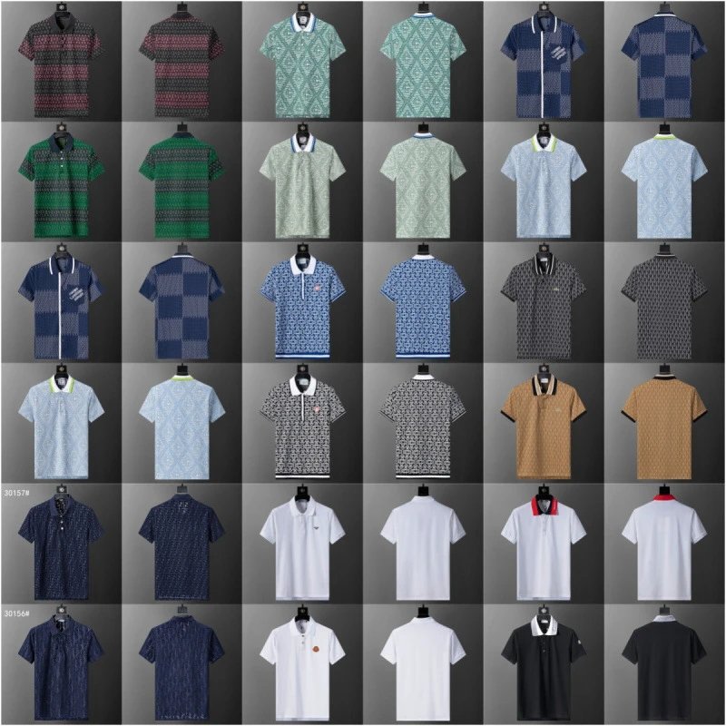 Spring Summer New POIO Shirt Short Sleeve T-Shirt Knit Jacquard Style