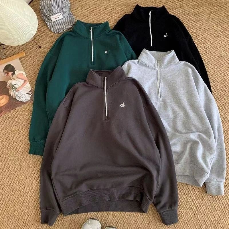 ALO Heavyweight 2025 New American-Style Half-Zip Sweatshirt for Men and Women, Autumn & Winter Top - MLMLSPHO0202