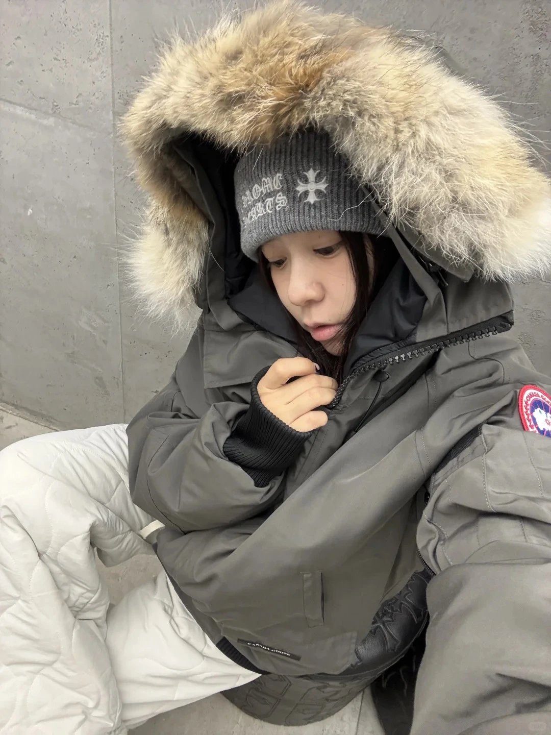 Canada Goose Expedition Parka Black with Raccoon Fur Trim Down Jacket - 20