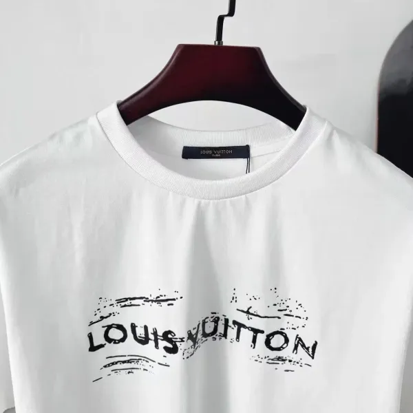 Louis Vuitton Distressed Logo Black T-Shirt - 8