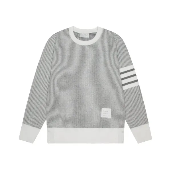 Thom Browne 4-Bar Stripe Ribbed Sweater Gray - 6