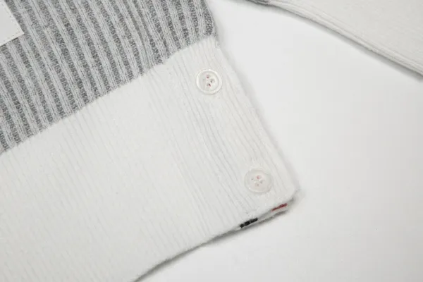 Thom Browne 4-Bar Stripe Ribbed Sweater Gray - 12