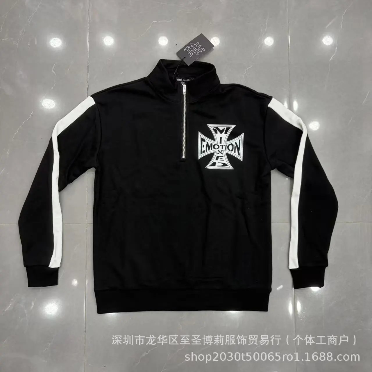 Mix Zip Hoodie Sweatshirt photo 2