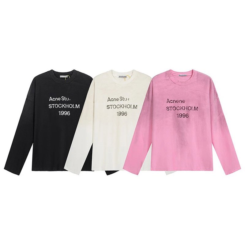Washed Logo Print Long Sleeve T-Shirt