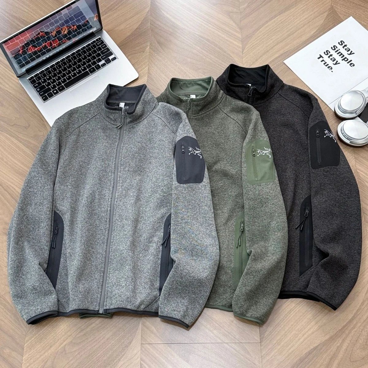 Autumn and winter men's thick fleece jacket with fleece insulation, windproof and trendy men's hoodie