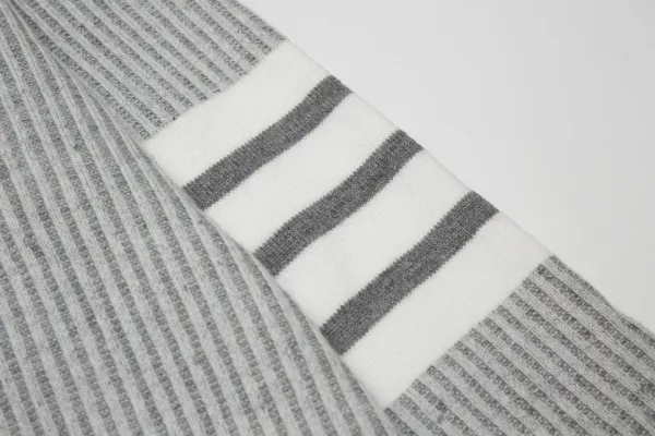 Thom Browne 4-Bar Stripe Ribbed Sweater Gray - 9