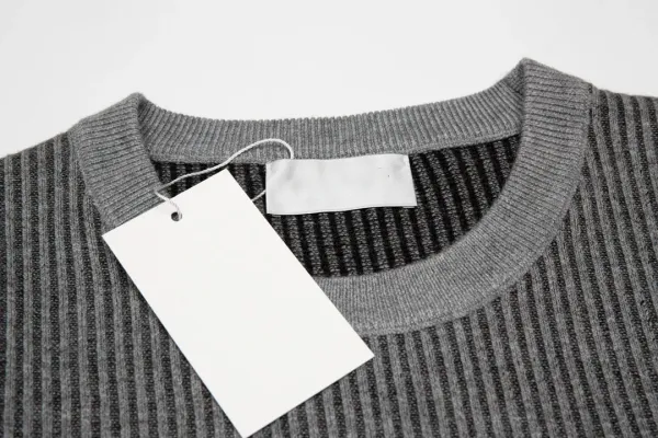 Thom Browne 4-Bar Stripe Ribbed Sweater Gray - 15