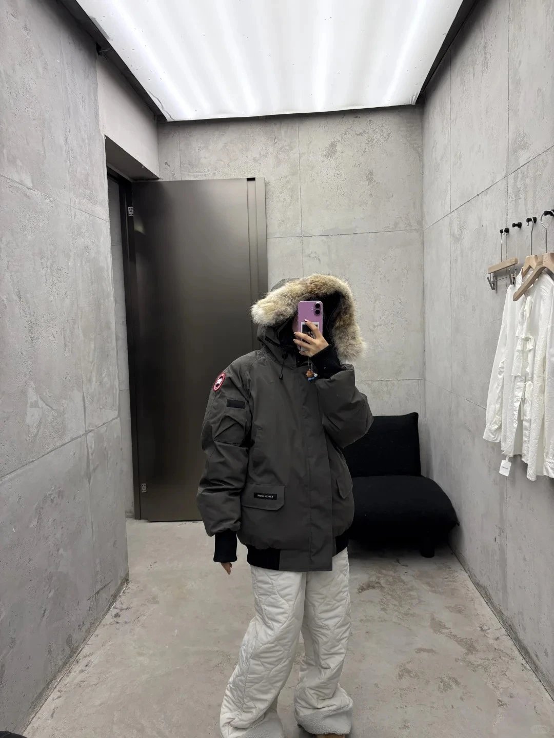 Canada Goose Expedition Parka Black with Raccoon Fur Trim Down Jacket - 18