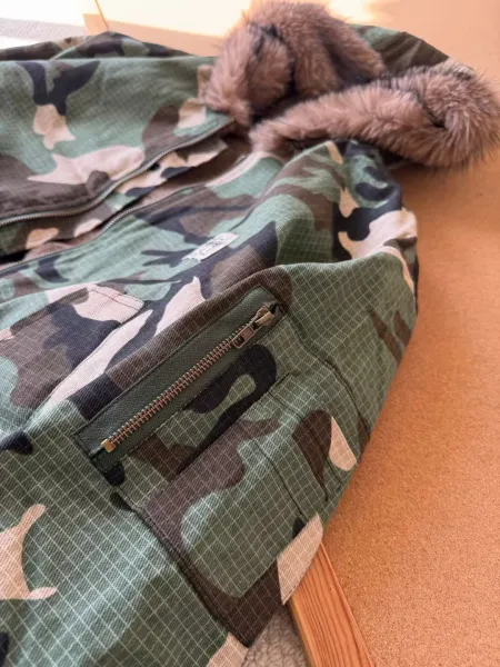 Stüssy Camo Faux Fur Hooded Bomber Jacket - 4