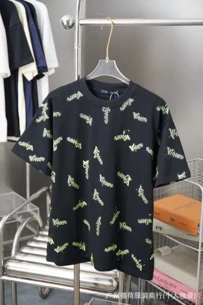 Vetements All-Over Logo Print Black T-Shirt - 1