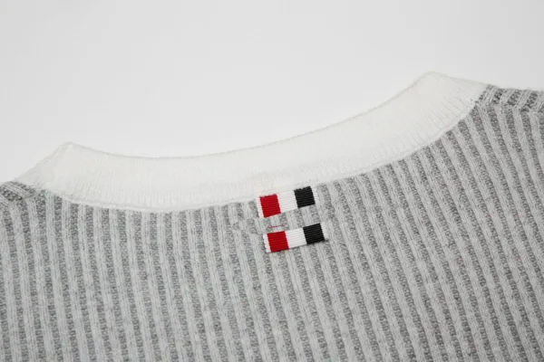 Thom Browne 4-Bar Stripe Ribbed Sweater Gray - 14