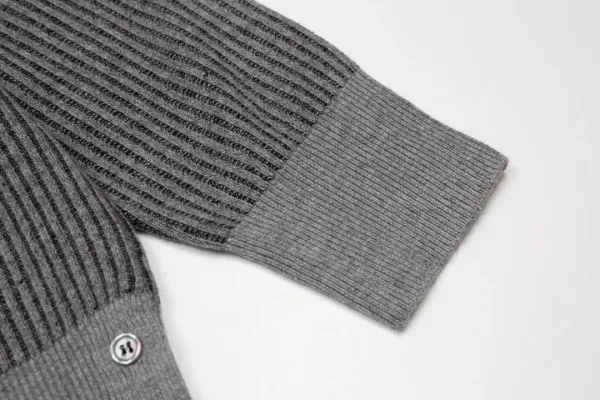 Thom Browne 4-Bar Stripe Ribbed Sweater Gray - 17