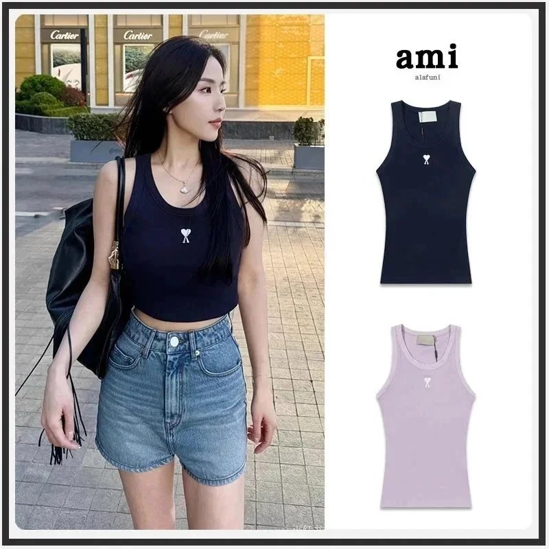 Ami Paris Heart Logo Tank Top T-Shirt