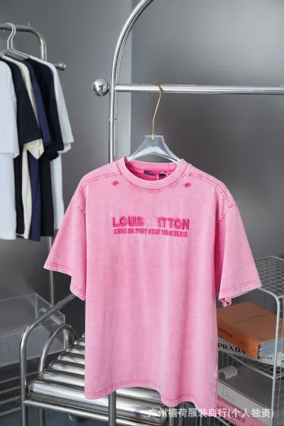 Louis Vuitton Embroidered Acid Wash Pink T-Shirt - 1