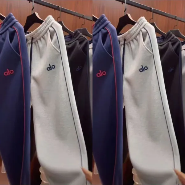 Alo Yoga Classic Track Pants Navy Gray Black Sweatpants - 1