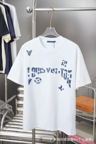 Louis Vuitton Monogram Embroidered Graphic T-Shirt White - 1