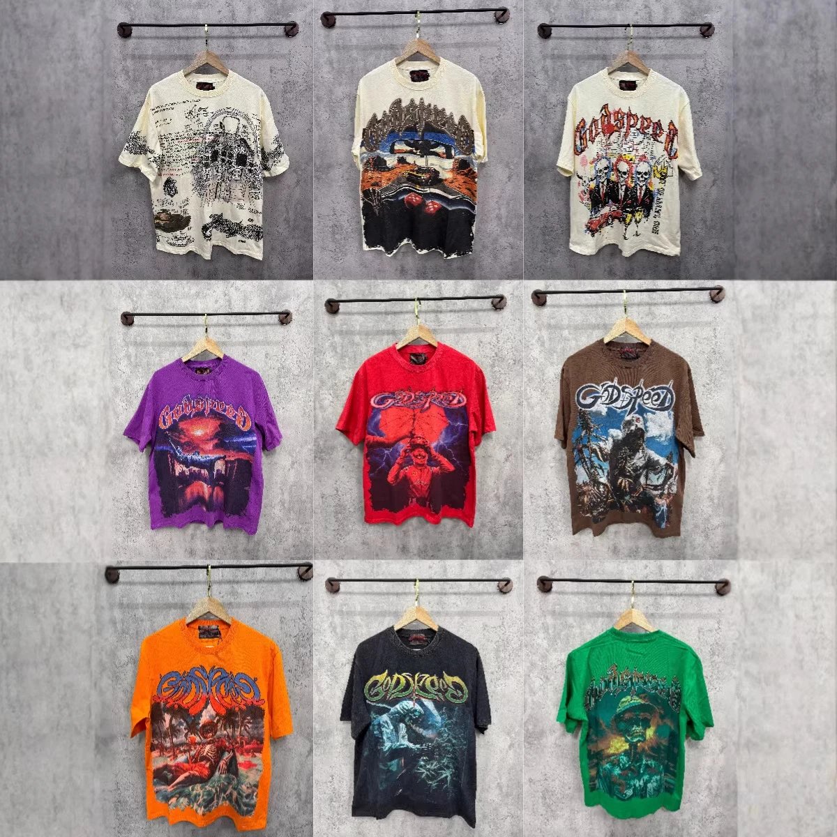 新款美式做旧短袖T恤